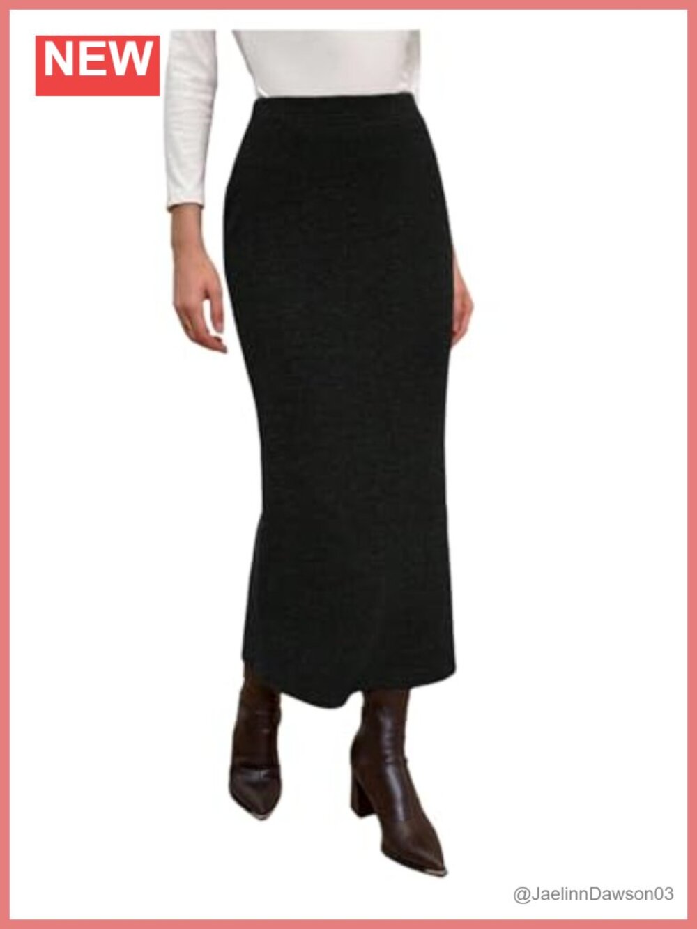High Waisted Pencil Skirt - Ankle Length Knit Skirt for Work or Casual